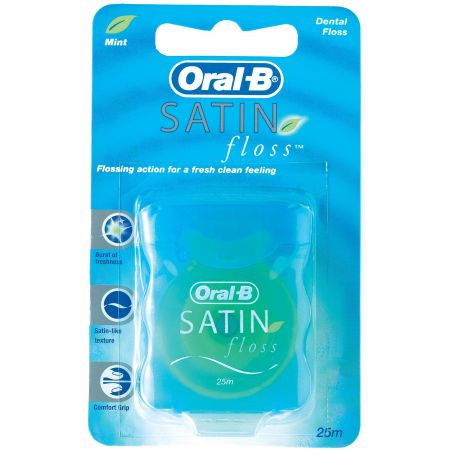 Oral-B Seda Dental Satin Floss Seda dental para una gran sensación de frescor sabor menta 25 m