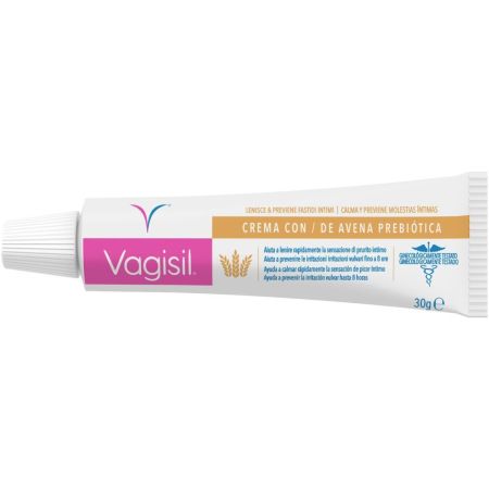 Vagisil Crema De Avena Prebiótica Crema prebiótica calma y previene las molestias íntimas manteniendo el ph normal de la piel 30 gr