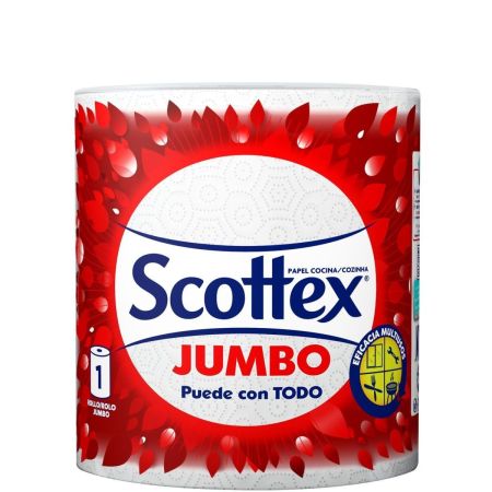 Scottex Jumbo Papel Cocina Rollo de cocina de doble capa multiusos elimina las manchas más difíciles