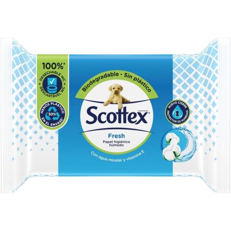 Scottex Fresh Papel Higiénico Húmedo Papel higiénico húmedo biodegradable con agua micelar y vitamina e 84 uds