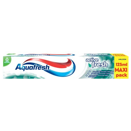 Aquafresh Pasta De Dientes Active Fresh Maxi Pack Pasta de dientes gran limpieza para una sensación de frescor con agradable sabor 125 ml