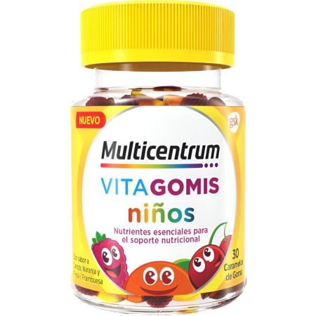 Multicentrum Vita Gomis Niños Complemento Alimenticio Caramelos de goma con vitaminas y minerales esenciales para los niños 30 uds