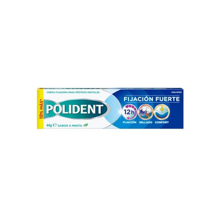 Polident Crema Fijadora Fijación Fuerte Original Crema para prótesis dentales fijación fuerte todo el día 44 gr