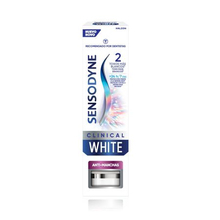 Sensodyne Dentífrico Clinical White Anti-Manchas Pasta de dientes blanquea y protege eliminando manchas y aliviando la sensibilidad 75 ml