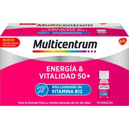 Multicentrum Energía & Vitalidad 50+ Complemento Alimenticio Complemento alimenticio aporta energía física y mental disminuyendo cansancio y fatiga