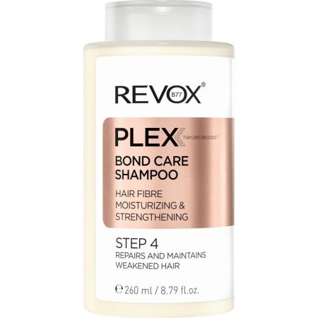 Revox Plex Bond Care Shampoo Step 4 Champú hidratante y reparador del cabello encrespado dañado o teñido 260 ml