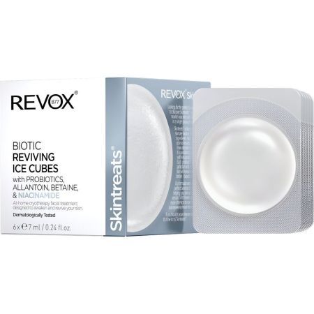 Revox Biotic Reviving Ice Cubes Tratamiento de crioterapia ofrece luminosidad instantánea para piel revitalizada y de aspecto fresco 6x7 ml