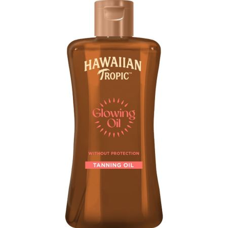 Hawaiian Tropic Glowing Oil Tanning Oil Aceite solar de coco corporal bronceador resistente al agua hidrata la piel para bronceado duradero 200 ml