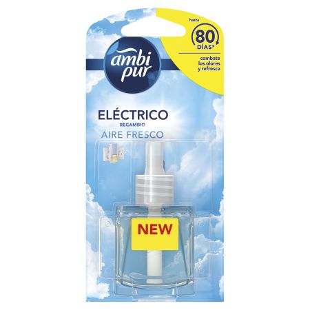 Ambipur Eléctrico Aire Fresco Recambio Ambientador eléctrico para hogar combate los olores y refresca con aroma aire fresco 20 ml