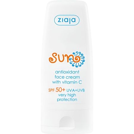 Ziaja Sun Crema Facial Antioxidante Spf 50+ Con Vitamina C Protector solar facial vegano antioxidante con vitamina c 50 ml