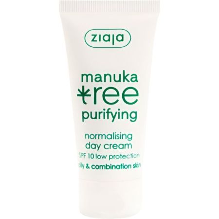 Ziaja Manuka Crema Facial Purificante Spf 10 Crema hidratante y matificante vegana reduce imperfecciones grasa y puntos negros 50 ml