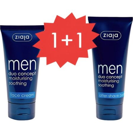 Ziaja Men Crema Facial Para Hombre Spf 6 Pack Crema facial hidratante vegana con propiedades matificantes 50 ml + bálsamo