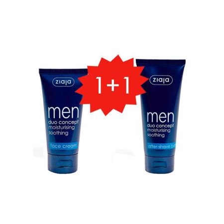 Ziaja Men Crema Facial Para Hombre Spf 6 Pack Crema facial hidratante vegana con propiedades matificantes 50 ml + bálsamo