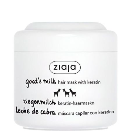 Ziaja Leche De Cabra Mascarilla Capilar Con Keratina Mascarilla capilar fortalecedora y regeneradora vegana efecto brillo con keratina 200 ml