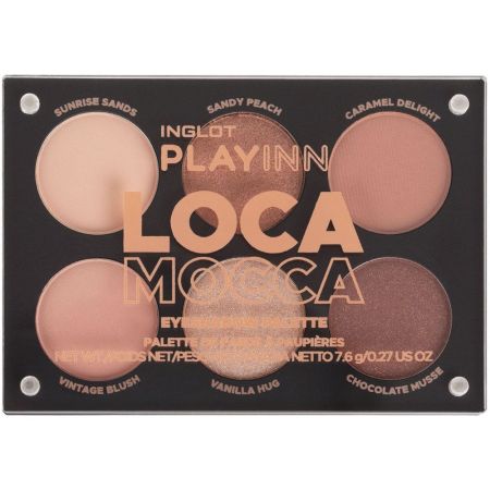 Inglot Playinn Loca Mocca Eyeshadow Paleta de sombras ideal para lograr un aspecto suave y natural 6 tonos