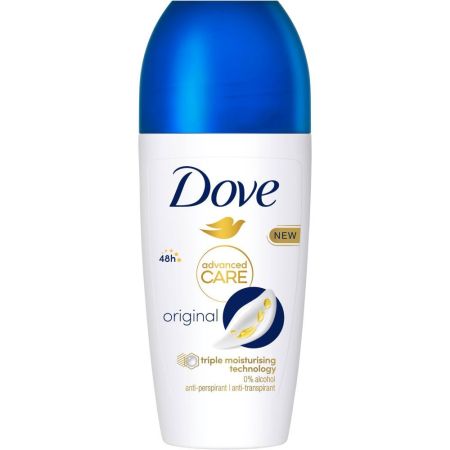 Dove Advanced Care Original Desodorante Roll-On Desodorante sin alcohol antitranspirante hasta 72 horas de protección 50 ml