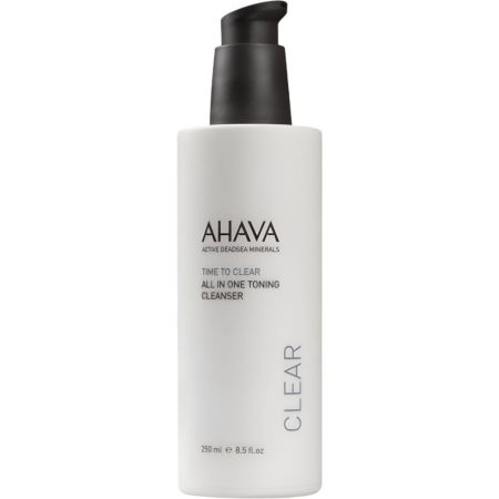 Ahava Time To Clear All In One Toning Cleanser Leche limpiadora elimina eficazmente el maquillaje y suciedad para piel tonificada suave y limpia 250 ml