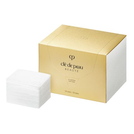 Clé De Peau Beauté Le Coton Almohadillas de algodón envueltas en seda suave para emulsiones y lociones 120 uds