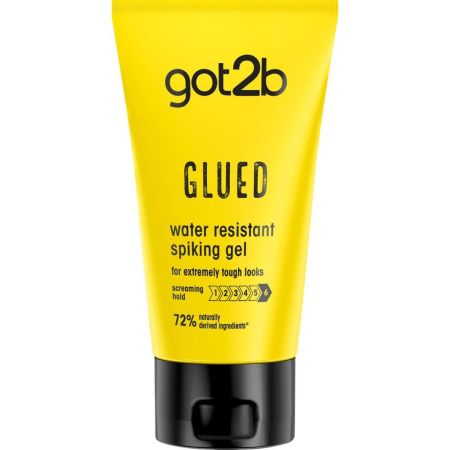 Got2b Glued Water Resistant Spiking Gel Nº6 Gomina vegana de fijación extrema resistente al agua y al sudor para crear looks atrevidos 150 ml