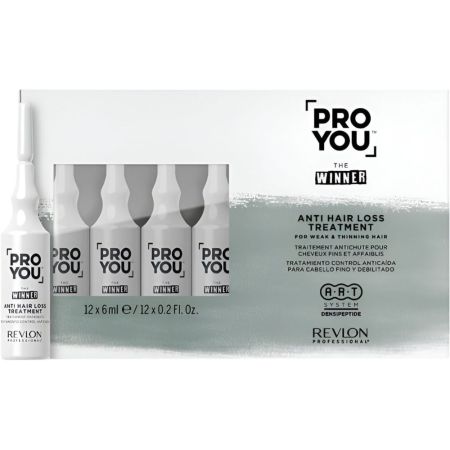 Revlon Professional Pro You The Winner Anti Hair Loss Treatment Tratamiento capilar fortificante mantiene la densidad e hidrata para cabello débil y fino 12x6 ml