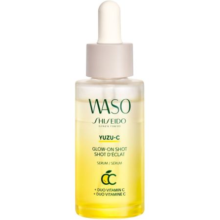 Shiseido Waso Yuzu-C Glow-On Shot Sérum bifásico vegano ulimina y unifica la piel con yuzu y vitamina c 28 ml