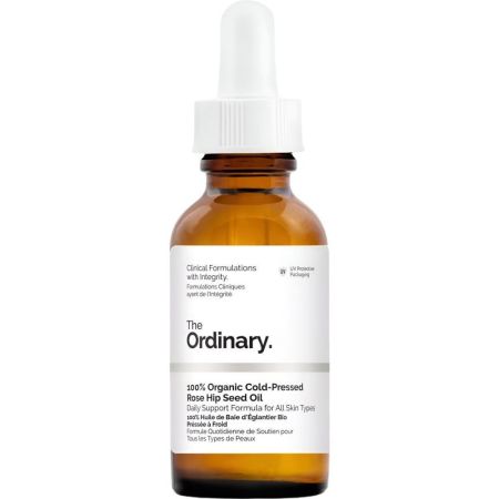 The Ordinary 100% Organic Cold-Pressed Rose Hip Seed Oil Aceite facial de semillas de rosa mosqueta ayuda a reducir cicatrices arrugas y estrías 30 ml