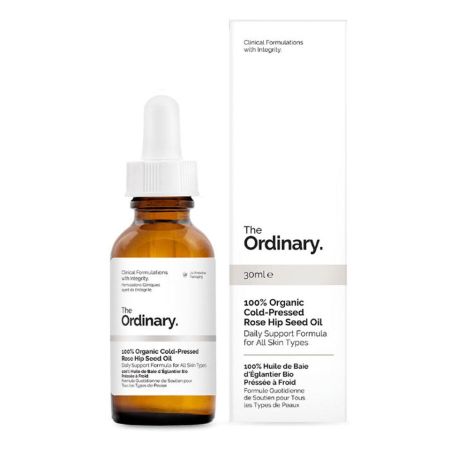 The Ordinary 100% Organic Cold-Pressed Rose Hip Seed Oil Aceite facial de semillas de rosa mosqueta ayuda a reducir cicatrices arrugas y estrías 30 ml