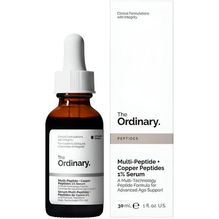 The Ordinary Multi-Peptide + Copper Peptides 1% Serum Sérum mejora arrugas elasticidad suavidad y firmeza para piel radiante y saludable 30 ml