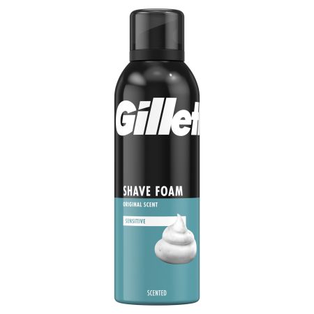 Gillette Sensitive Shave Foam Espuma de afeitar ofrece fresca fragancia y espuma abundante 200 ml