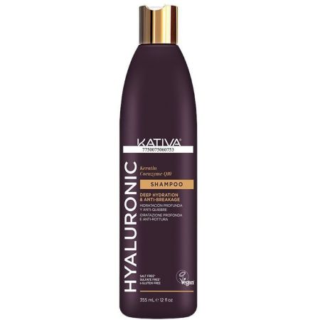 Kativa Deep Hydration & Anti-Breakage Shampoo Champú vegano para una hidratación profunda fortalece e hidrata profundamente 355 ml