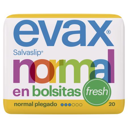 Evax Fresh Normal En Bolsitas Salvaslip Protegeslip superabsorbente plegado en bolsitas 20 uds