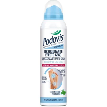 Podovis Desodorante Efecto Seco Desodorante Spray Desodorante para pies antiolor ofrece un efecto seco de acción rápida 150 ml