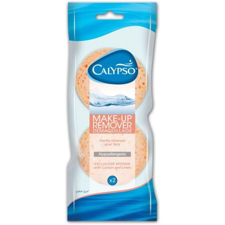 Calypso Demaquillage Esponja Vegetal Duplo Esponja de baño limpia y desmaquilla delicadamente 2 uds