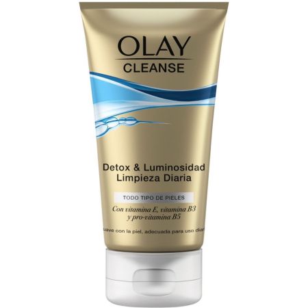 Olay Cleanse Detox & Luminosidad Limpieza Diaria Gel limpiador exfoliante elimina células muertas para piel más luminosa y radiante 150 ml