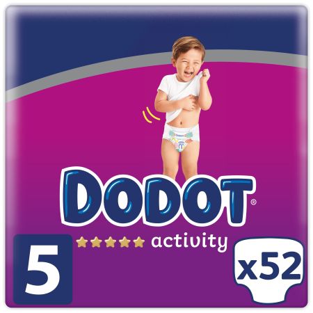 Dodot Pañales Activity 11-16 Kg Talla 5 Pañal suave ofrece máxima absorción comodidad y protección 52 uds