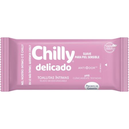 Chilly Delicado Toallitas Íntimas Toallitas íntimas para la limpieza de pieles y mucosas sensibles 12 uds