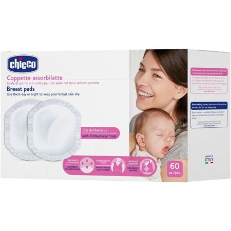 Chicco Coppette Assorbilatte Discos de lactancia absorbentes ayudan a mantener la piel del pecho seca y protegida 60 uds