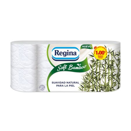 Regina Papel Higiénico Soft Bamboo Papel higiénico de triple capa suave y delicado con la piel triple capa 8 uds