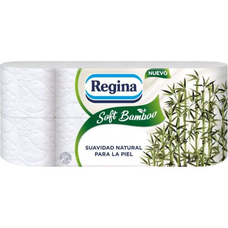 Regina Papel Higiénico Soft Bamboo Papel higiénico de triple capa suave y delicado con la piel triple capa 8 uds