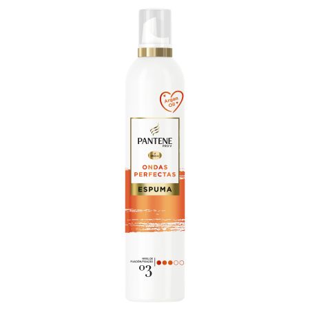 Pantene Pro-V Ondas Perfectas Espuma Nº3 Espuma fijadora nutritiva ofrece definición suave y brillo espectacular en tus ondas