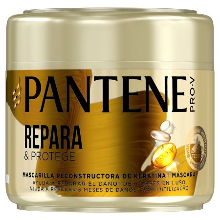 Pantene Pro-V Repara & Protege Mascarilla Reconstructora De Keratina Mascarilla de keratina aporta brillo suavidad y previene puntas abiertas para cabello débil y dañado 300 ml