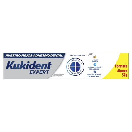 Kukident Crema Adhesiva Expert Formato Ahorro Crema adhesiva para prótesis dentales completas o parciales mejor protección para las encías 57 gr