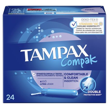 Tampax Tampones Compak Lites Tampones con aplicador de plástico 24 uds