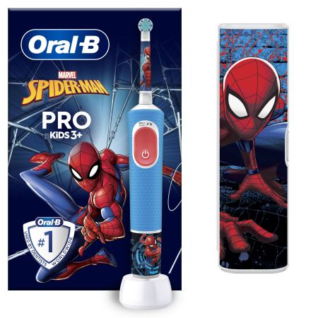 Oral-B Pro Kids 3+ Spiderman Cepillo De Dientes Estuche Cepillo de dientes eléctrico infantil limpieza suave y eficaz