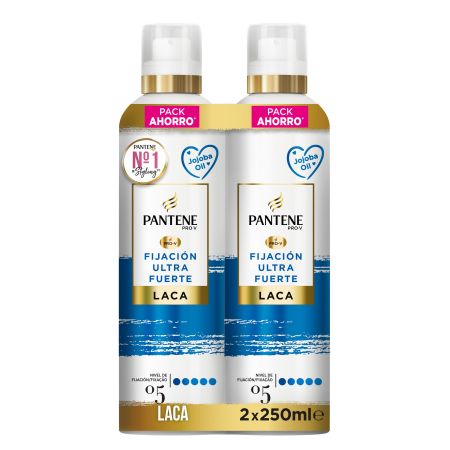 Pantene Pro-V Fijación Ultra Fuerte Laca Nº 05 Duplo Pack Ahorro Laca ofrece fijación duradera antiencrespamiento 2x250 ml