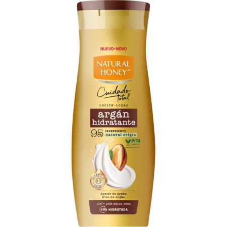 Natural Honey Argán Hidratante Cuidado Total Loción Loción corporal para una nutrición intensiva 48 horas 330 ml