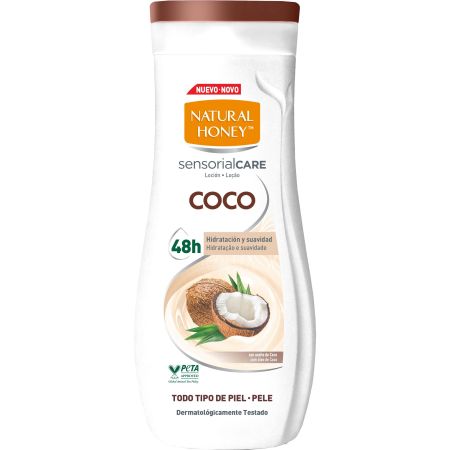 Natural Honey Sensorial Care Coco Loción Loción corporal ofrece hidratación y suavidad 48 horas 330 ml