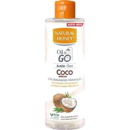 Natural Honey Oil&Go Coco Aceite Aceite corporal nutritivo sin aclarado y no graso ofrece gran hidratación 24 horas 250 ml