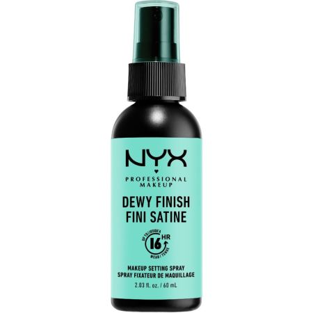 Nyx Professional Makeup Dewy Finish Fini Satine Makeup Setting Spray Spray fijador de maquillaje acabado mate jugoso en piel hasta 16 horas 60 ml