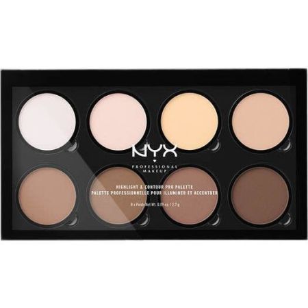 Nyx Professional Makeup Highlight & Contour Pro Palette Paleta de iluminadores y broncedores ofrece cobertura ligera y colores neutros